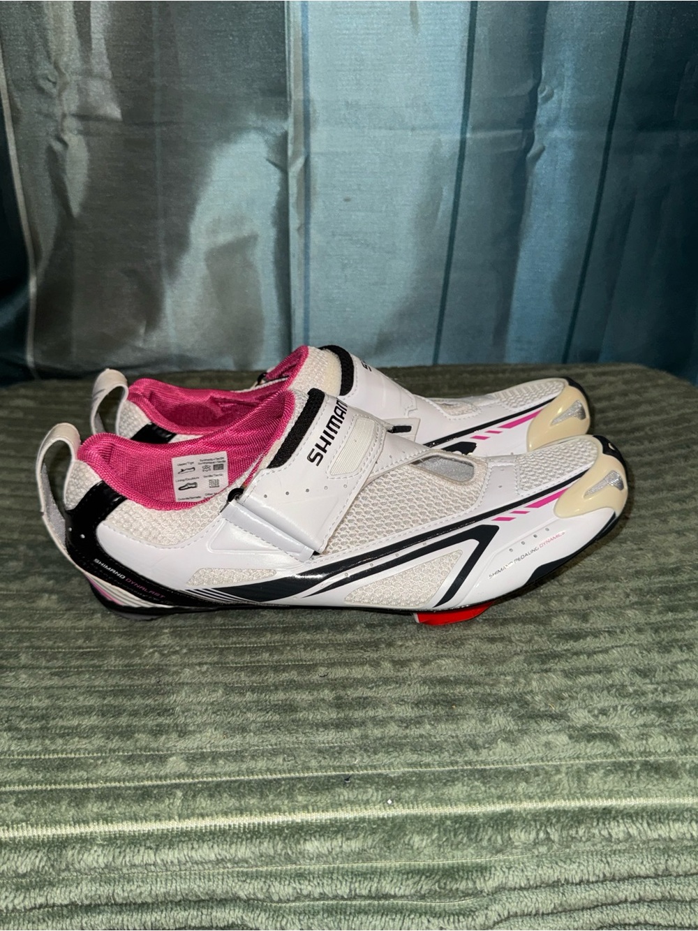 Shimano White and Pink Women's Cycling Shoes